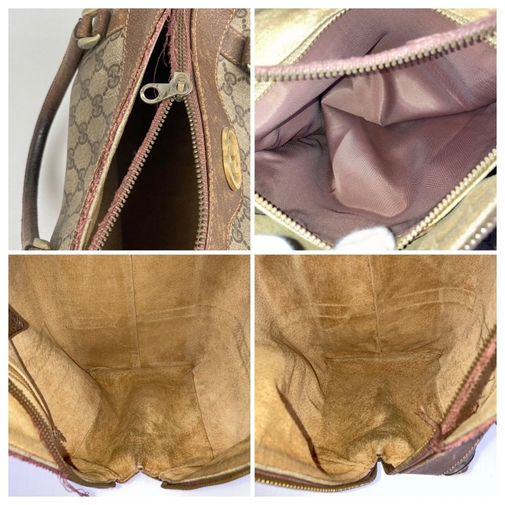 569120F V Gucci Boston Bag Mini Brown PVC - Picture 11 of 12